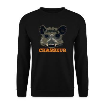 LE CHASSEUR - Sweat-shirt Unisexe - noir - Devant - Alina (178cm) & Michal (187cm)
