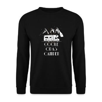 Camping Tour Caravan Camper Cool Grandpa Camping - Unisex Sweatshirt - black - Front - Alina (178cm) & Michal (187cm)
