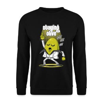 Rester olive - Sweat-shirt Unisexe - noir - Devant - Alina (178cm) & Michal (187cm)