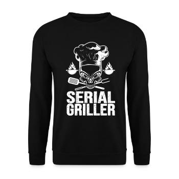 BBQ serial griller cadeau humour homme barbecue - Sweat-shirt Unisexe - noir - Devant - Alina (178cm) & Michal (187cm)
