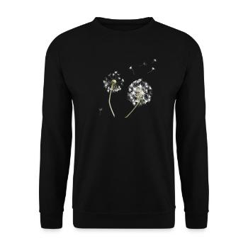 White dandelion silhouette - Unisex Sweatshirt - black - Front - Alina (178cm) & Michal (187cm)