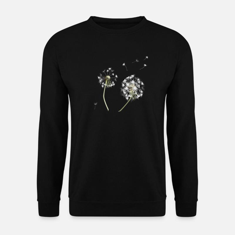 Weiße Löwenzahn-Silhouette - Unisex Pullover - Schwarz
