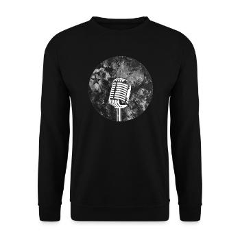 Mikrofon - Unisex Pullover - Schwarz - Vorne - Alina (178cm) & Michal (187cm)