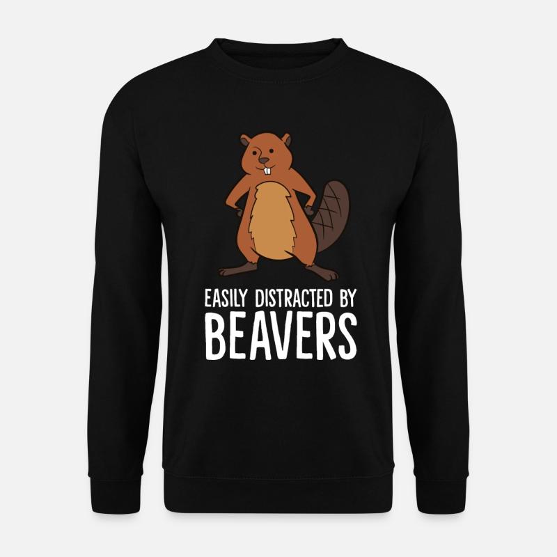 Beaver - Easily distracted by beavers - Unisex Sweatshirt - black