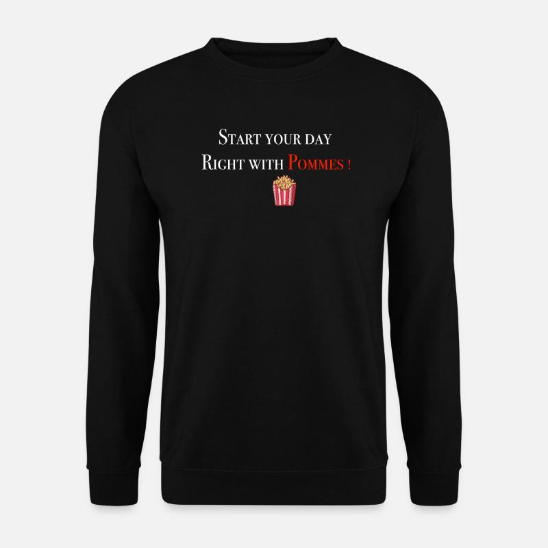 Start with Pommes 2 - Unisex Pullover - Schwarz