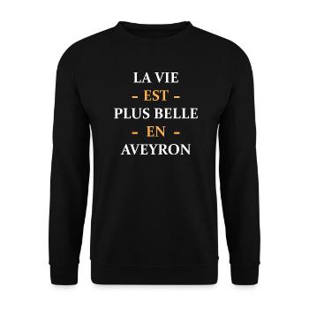 La vie est plus belle en Aveyron - Sweat-shirt Unisexe - noir - Devant - Alina (178cm) & Michal (187cm)