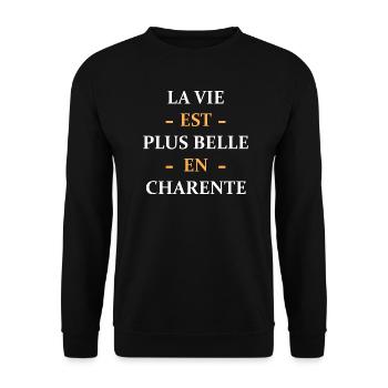La vie est plus belle en charente - Sweat-shirt Unisexe - noir - Devant - Alina (178cm) & Michal (187cm)