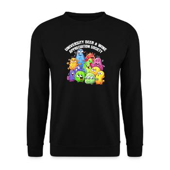 UNIVERSITY BEER & WINE APPRECIATION SOCIETY - Unisex Sweatshirt - black - Front - Alina (178cm) & Michal (187cm)