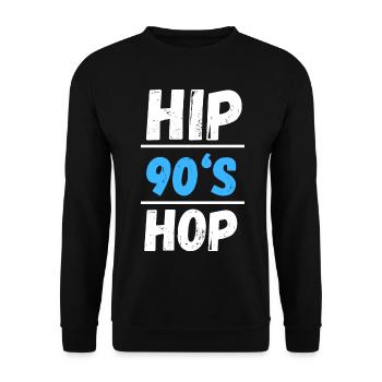90er HipHop Style Design - Unisex Pullover - Schwarz - Vorne - Alina (178cm) & Michal (187cm)
