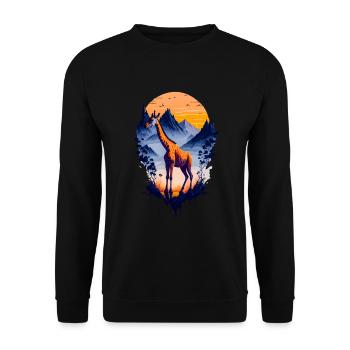 Belle girafe abstraite - Sweat-shirt Unisexe - noir - Devant - Alina (178cm) & Michal (187cm)