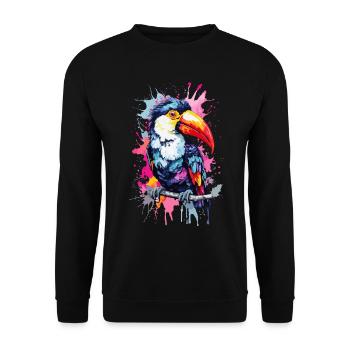 Tucan Bird Colorful - Unisex Sweatshirt - black - Front - Alina (178cm) & Michal (187cm)