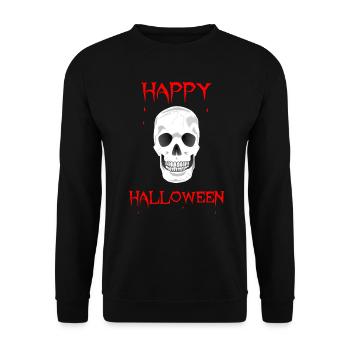 Halloween - Happy Halloween - skull - Unisex Pullover - Schwarz - Vorne - Alina (178cm) & Michal (187cm)