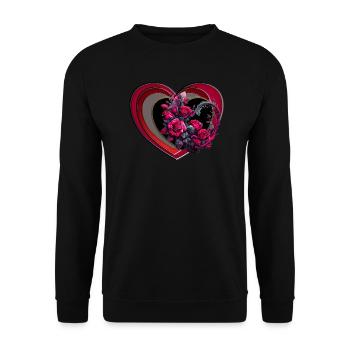 Illustration abstraite d’icône de coeur asymétrique - Sweat-shirt Unisexe - noir - Devant - Alina (178cm) & Michal (187cm)