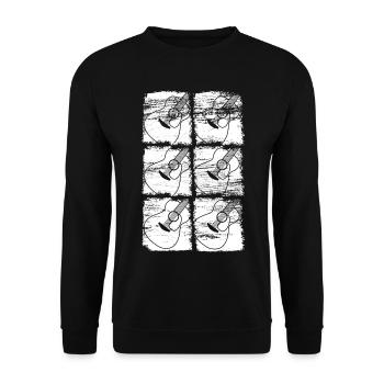 Guitar Drawing - Unisex Sweatshirt - black - Front - Alina (178cm) & Michal (187cm)