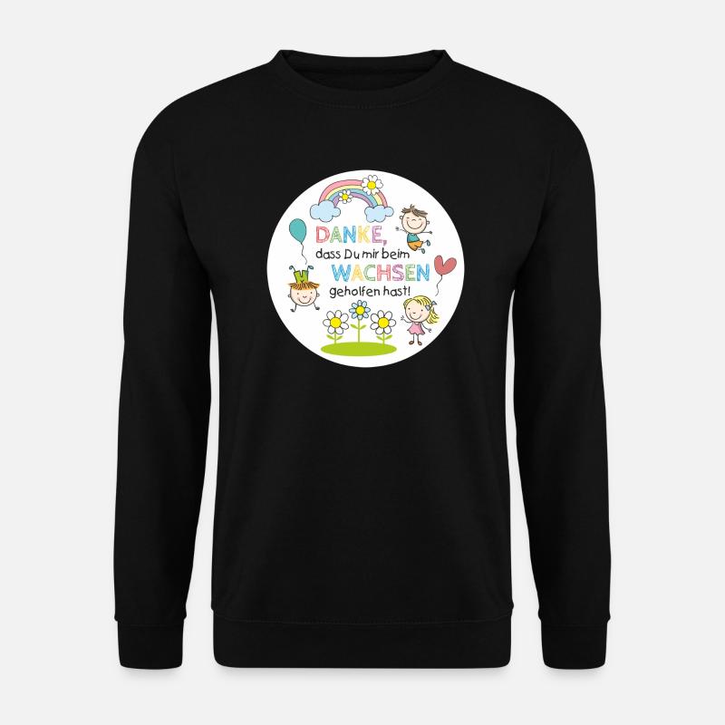 Spruch Kita-Abschied - Wachsen - Kinder Regenbogen - Unisex Pullover - Schwarz
