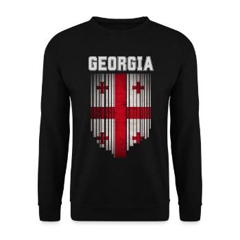 Flag of Georgia, Georgian pride - Unisex Sweatshirt - black - Front - Alina (178cm) & Michal (187cm)
