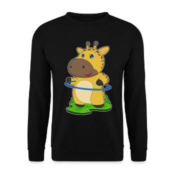 Giraffe Fitnessreifen Workout Gymnastik - Unisex Pullover - Schwarz - Vorne - Alina (178cm) & Michal (187cm)