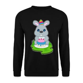 Gâteau d’anniversaire lapin - Sweat-shirt Unisexe - noir - Devant - Alina (178cm) & Michal (187cm)