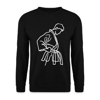 Karate Sketch - Unisex Sweatshirt - black - Front - Alina (178cm) & Michal (187cm)