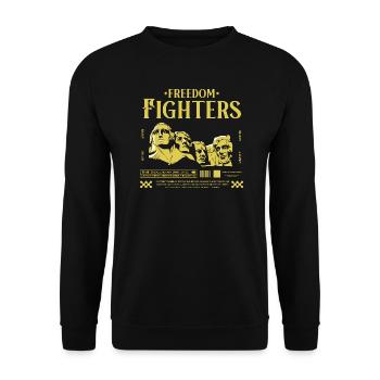 American USA Freedom Justice Fighter Abe 1776 - Unisex Sweatshirt - black - Front - Alina (178cm) & Michal (187cm)