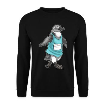 Penguin Jogger Jogging Sport - Unisex Sweatshirt - black - Front - Alina (178cm) & Michal (187cm)
