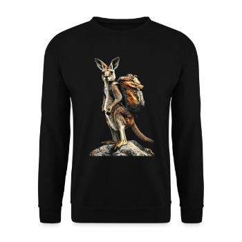 Känguru - Unisex Pullover - Schwarz - Vorne - Alina (178cm) & Michal (187cm)