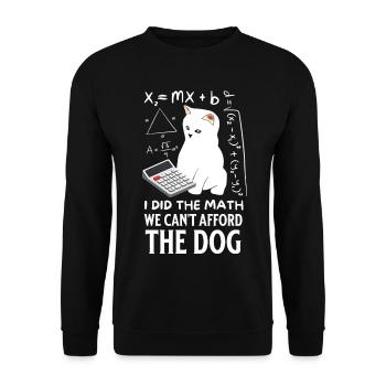 Humorous Cat Math Design - Unisex Sweatshirt - black - Front - Alina (178cm) & Michal (187cm)