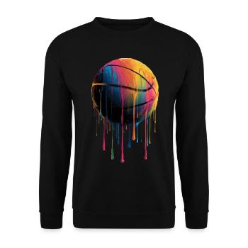 Basketball Colorful Dripping - Unisex Sweatshirt - black - Front - Alina (178cm) & Michal (187cm)