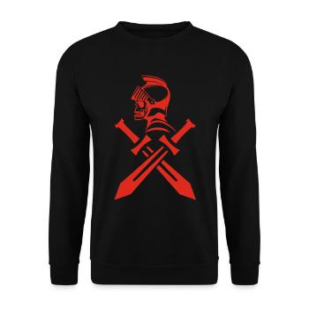 Red Knight's Skull and Crossed Swords - Unisex Sweatshirt - black - Front - Alina (178cm) & Michal (187cm)