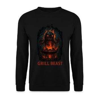 Bête du Grill - Sweat-shirt Unisexe - noir - Devant - Alina (178cm) & Michal (187cm)