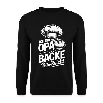 Grandpa bakes that's enough kitchen humor - Unisex Sweatshirt - black - Front - Alina (178cm) & Michal (187cm)