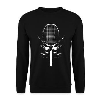 Sketch de raquette de tennis - Sweat-shirt Unisexe - noir - Devant - Alina (178cm) & Michal (187cm)
