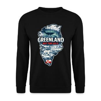 Groenland Danemark États-Unis Animaux polaires Baleine Ours Drôle - Sweat-shirt Unisexe - noir - Devant - Alina (178cm) & Michal (187cm)