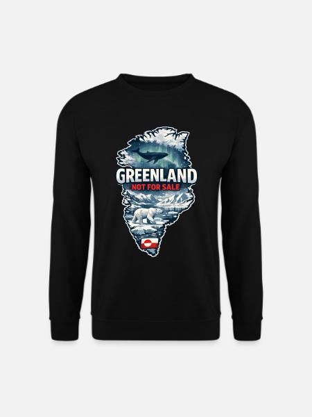 Grønland, Danmark, USA, isdyr, hvalbjørn, sjov - Unisex sweater - sort