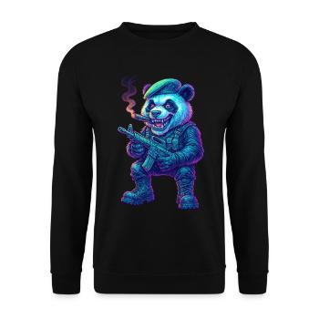 Mercenaire Panda Néon - Sweat-shirt Unisexe - noir - Devant - Alina (178cm) & Michal (187cm)