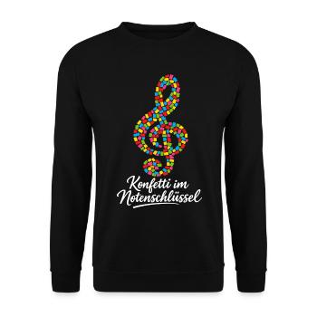 clef confetti in the heart - Unisex Sweatshirt - black - Front - Alina (178cm) & Michal (187cm)