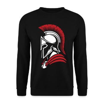 Spartiate Noble Guerrier Logo Mascotte Portrait - Sweat-shirt Unisexe - noir - Devant - Alina (178cm) & Michal (187cm)
