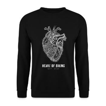 Bicycle Heart - Biking Passion Retro - Unisex Sweatshirt - black - Front - Alina (178cm) & Michal (187cm)