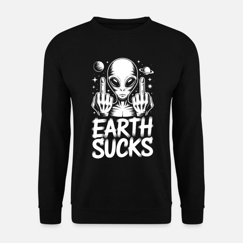 Alien Stinkefinger - Unisex Pullover - Schwarz