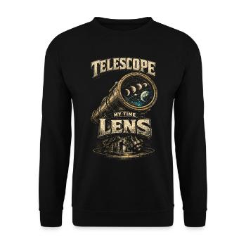 Astronome astronomique Telescope My Time Lens - Sweat-shirt Unisexe - noir - Devant - Alina (178cm) & Michal (187cm)