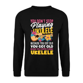 Épouse Maman Légende du ukulélé Drôle Fête des Mères - Sweat-shirt Unisexe - noir - Devant - Alina (178cm) & Michal (187cm)