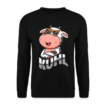 Cool cow with sunglasses cool funny animal - Unisex Sweatshirt - black - Front - Alina (178cm) & Michal (187cm)