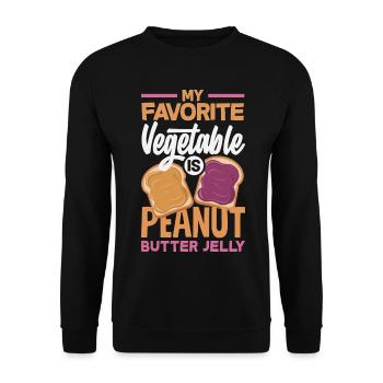 Look Partner Beurre de Cacahuète & Confiture Design - Sweat-shirt Unisexe - noir - Devant - Alina (178cm) & Michal (187cm)