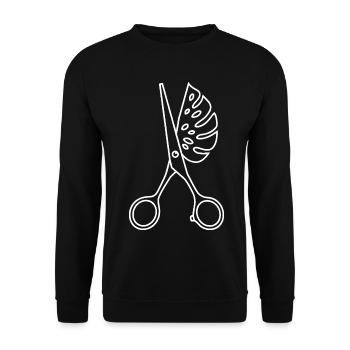 Ciseaux & Monstera - Sweat-shirt Unisexe - noir - Devant - Alina (178cm) & Michal (187cm)