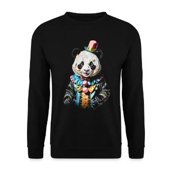 Clown-Panda - Unisex Pullover - Schwarz - Vorne - Alina (178cm) & Michal (187cm)