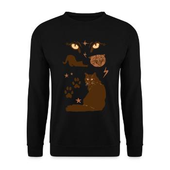 BRUNE KATZEN - Unisex Pullover - Schwarz - Vorne - Alina (178cm) & Michal (187cm)