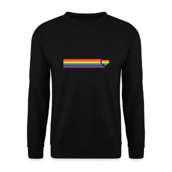 LGBT Rainbow Heart - Unisex Sweatshirt - black - Front - Alina (178cm) & Michal (187cm)