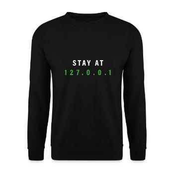 stay at home nerd saying 127.0.0.1 - Unisex Sweatshirt - black - Front - Alina (178cm) & Michal (187cm)