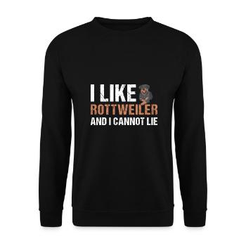 J’aime Rottweiler et je ne peux pas mentir - Sweat-shirt Unisexe - noir - Devant - Alina (178cm) & Michal (187cm)