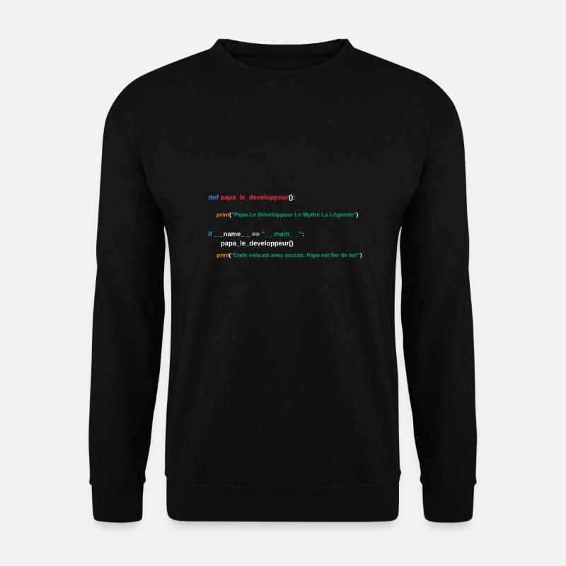 Code du programme Papa développeur - Sweat-shirt Unisexe - noir